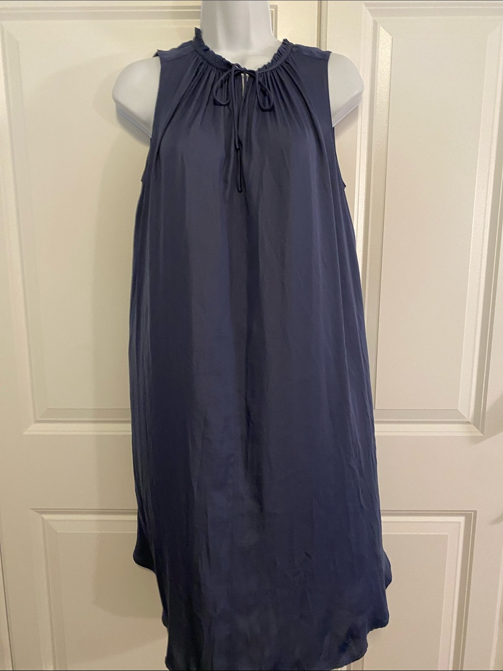 LOFT Navy Tie-Neck Sleeveless Dress